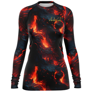 Chokefish™ Long Sleeve Rashguard Volcano Woman's Shirt-001